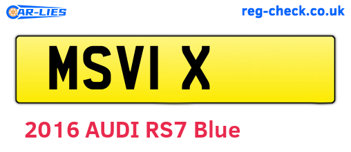 MSV1X are the vehicle registration plates.