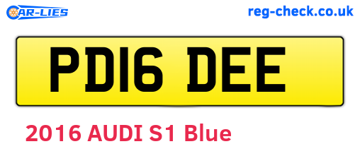 PD16DEE are the vehicle registration plates.
