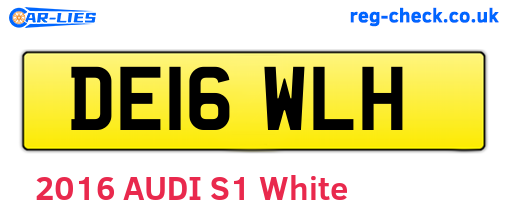 DE16WLH are the vehicle registration plates.