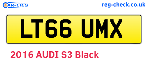LT66UMX are the vehicle registration plates.