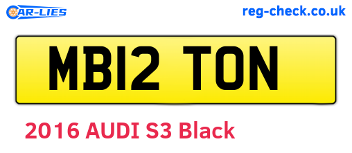 MB12TON are the vehicle registration plates.