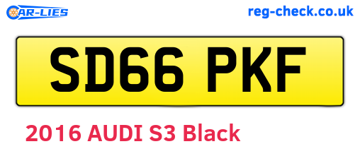 SD66PKF are the vehicle registration plates.