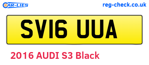 SV16UUA are the vehicle registration plates.