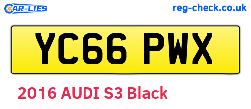 YC66PWX are the vehicle registration plates.