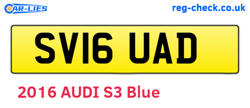 SV16UAD are the vehicle registration plates.