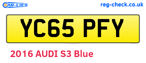 YC65PFY are the vehicle registration plates.