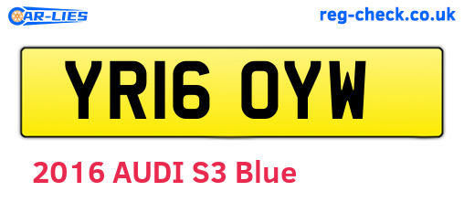 YR16OYW are the vehicle registration plates.