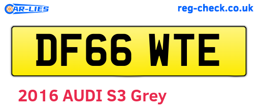 DF66WTE are the vehicle registration plates.
