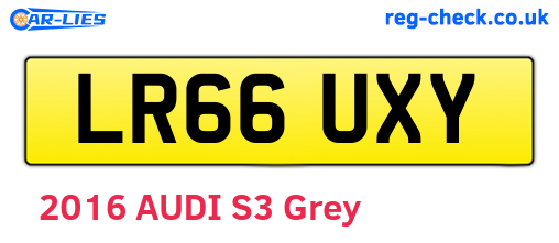 LR66UXY are the vehicle registration plates.