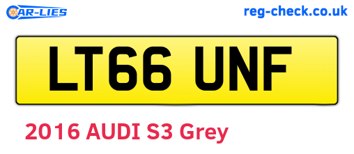 LT66UNF are the vehicle registration plates.