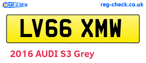 LV66XMW are the vehicle registration plates.