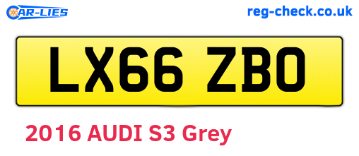 LX66ZBO are the vehicle registration plates.