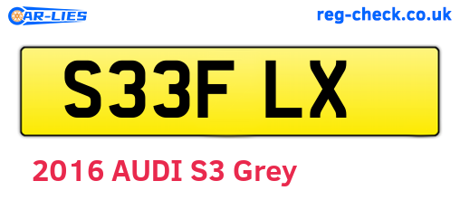 S33FLX are the vehicle registration plates.
