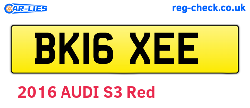 BK16XEE are the vehicle registration plates.