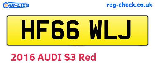 HF66WLJ are the vehicle registration plates.
