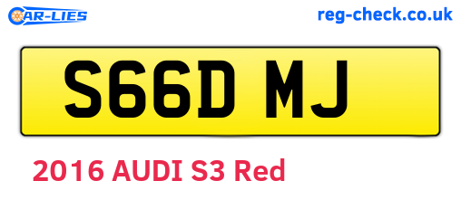 S66DMJ are the vehicle registration plates.