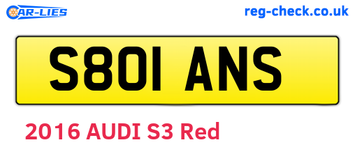 S801ANS are the vehicle registration plates.
