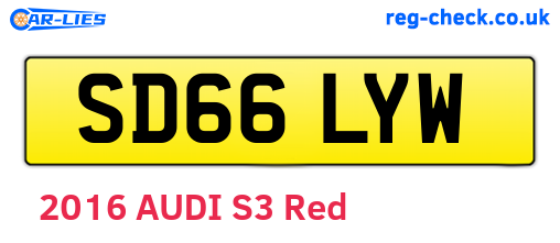 SD66LYW are the vehicle registration plates.