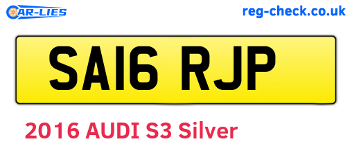 SA16RJP are the vehicle registration plates.