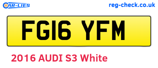 FG16YFM are the vehicle registration plates.