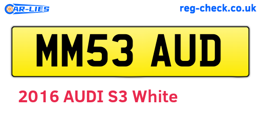 MM53AUD are the vehicle registration plates.