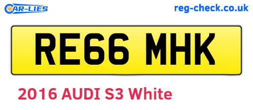 RE66MHK are the vehicle registration plates.