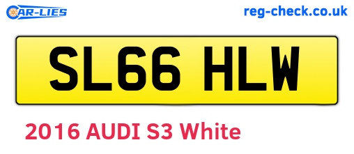 SL66HLW are the vehicle registration plates.