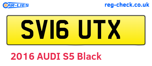 SV16UTX are the vehicle registration plates.