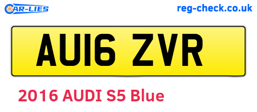 AU16ZVR are the vehicle registration plates.