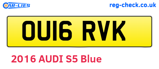 OU16RVK are the vehicle registration plates.