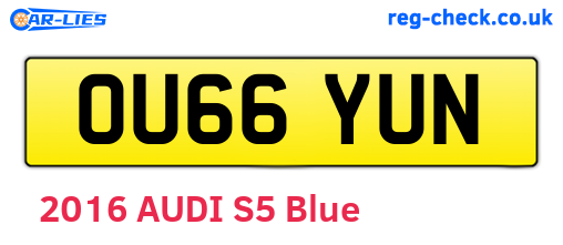 OU66YUN are the vehicle registration plates.