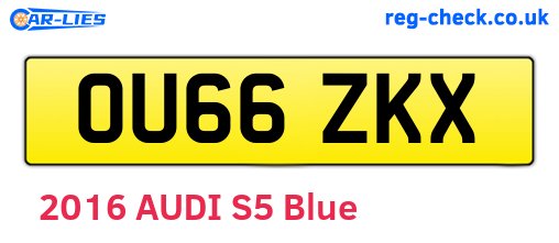 OU66ZKX are the vehicle registration plates.