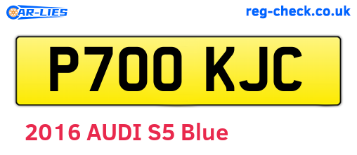 P700KJC are the vehicle registration plates.