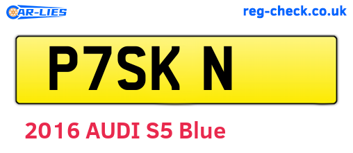 P7SKN are the vehicle registration plates.