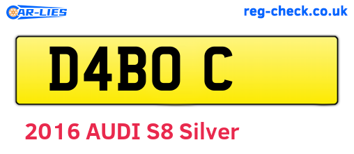D4BOC are the vehicle registration plates.