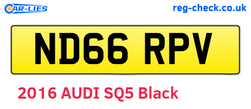 ND66RPV are the vehicle registration plates.