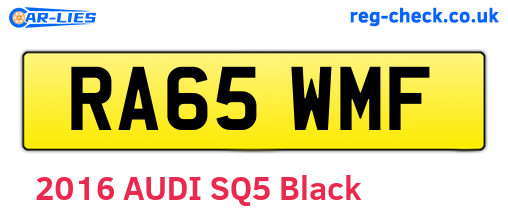RA65WMF are the vehicle registration plates.
