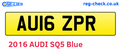AU16ZPR are the vehicle registration plates.