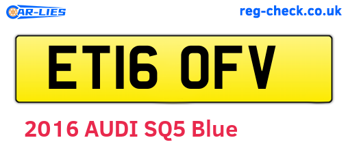 ET16OFV are the vehicle registration plates.