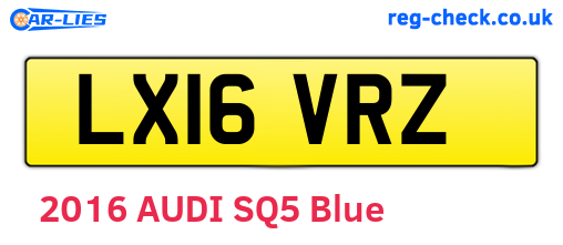 LX16VRZ are the vehicle registration plates.