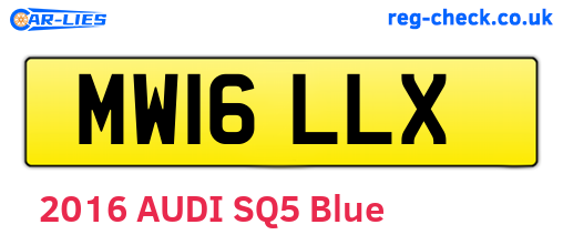 MW16LLX are the vehicle registration plates.