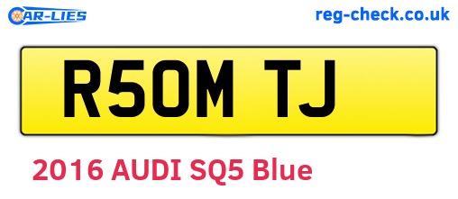 R50MTJ are the vehicle registration plates.