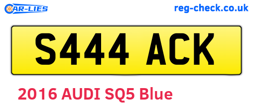 S444ACK are the vehicle registration plates.