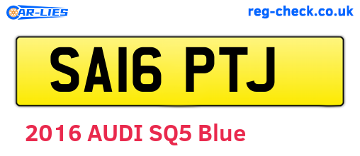 SA16PTJ are the vehicle registration plates.