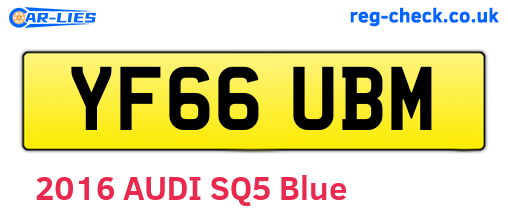 YF66UBM are the vehicle registration plates.