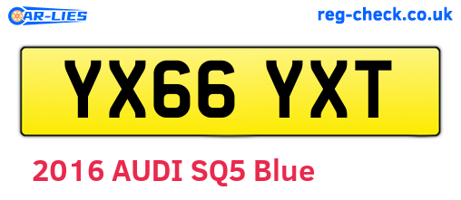 YX66YXT are the vehicle registration plates.