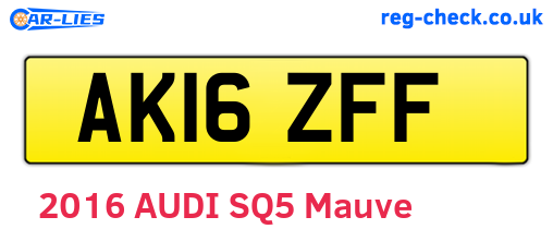AK16ZFF are the vehicle registration plates.
