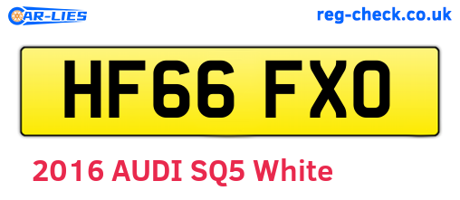 HF66FXO are the vehicle registration plates.