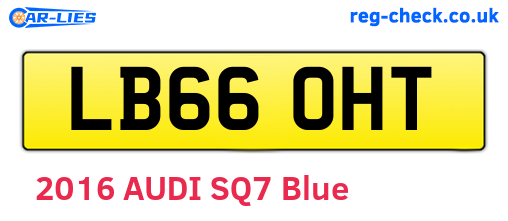 LB66OHT are the vehicle registration plates.