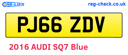 PJ66ZDV are the vehicle registration plates.